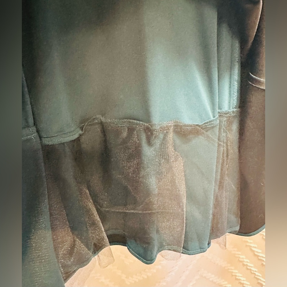 Xscape Teal Off the Shoulder Dress Size 4 - Picture 3 of 6